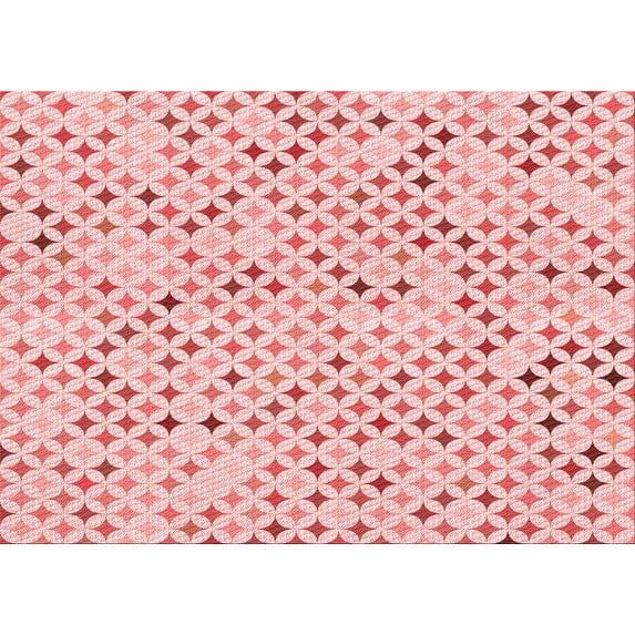 Ahgly Company Indoor Rectangle Patterned Light Red Pink Area Rugs, 3' x 5'