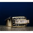 thumbnail image 4 of Men's Black Diamond Ring, Dual Square Row Baguette Diamond Ring, 2.1 Ct Simulated Diamond, Perfect Engagement Ring, 14K Yellow Gold Plated, Gift For Husband, 4 of 5