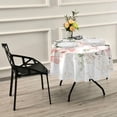 thumbnail image 7 of GZHJMY 60 Inch Round Tablecloth - Pink Flowers Waterproof Washable Fabric Table Cloth Lace Table Cover Tabletops for Dining, Kitchen, Wedding and Parties Home Decor, 7 of 7