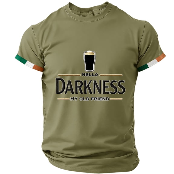 Hello Darkness My Old Friend Graphic T Shirt Men Casual Crew Neck Short Sleeve Polyester Tee