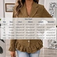 thumbnail image 3 of Cmtiyu Ruffled Jackets for Women Long Sleeve Lapel Button Down Khaki Corduroy Jacket Dressy Casual Lightweight Fall Jacket S-3XL, 3 of 7