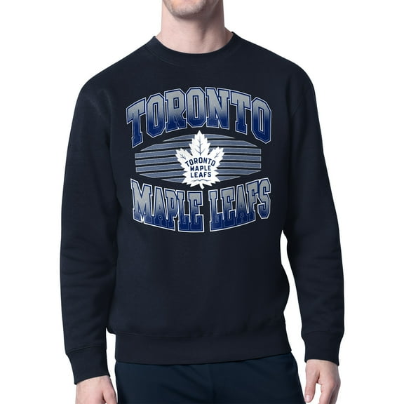 Men's Starter Navy Toronto Maple Leafs Team Grit Graphic Fleece Pullover Sweatshirt