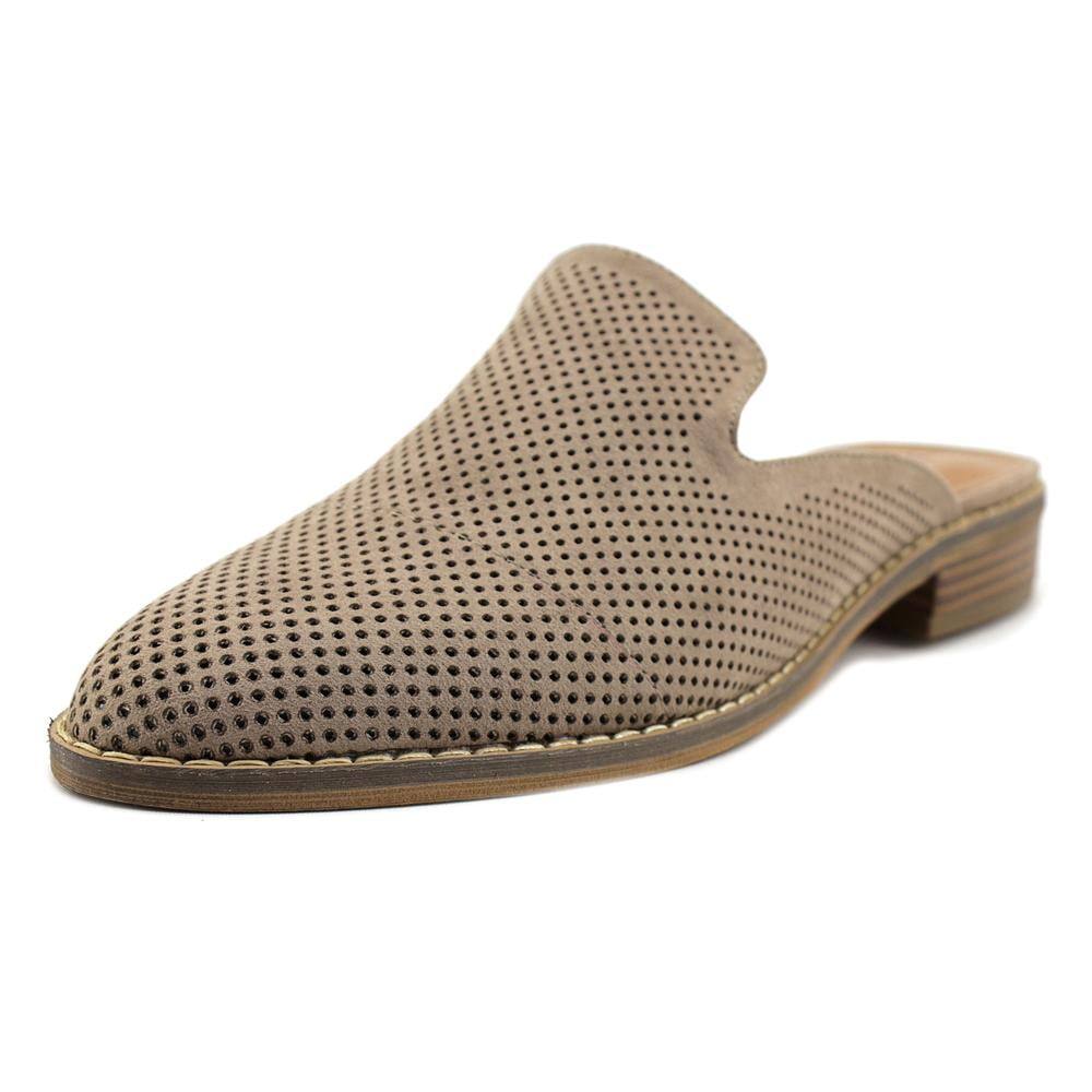 tan slip on mules