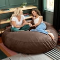 thumbnail image 4 of Jaxx 6-Foot Giant Bean Bag Chair, Convertible 2-in-1 Chair & Bed for Adults, Microsuede Chocolate, 4 of 9