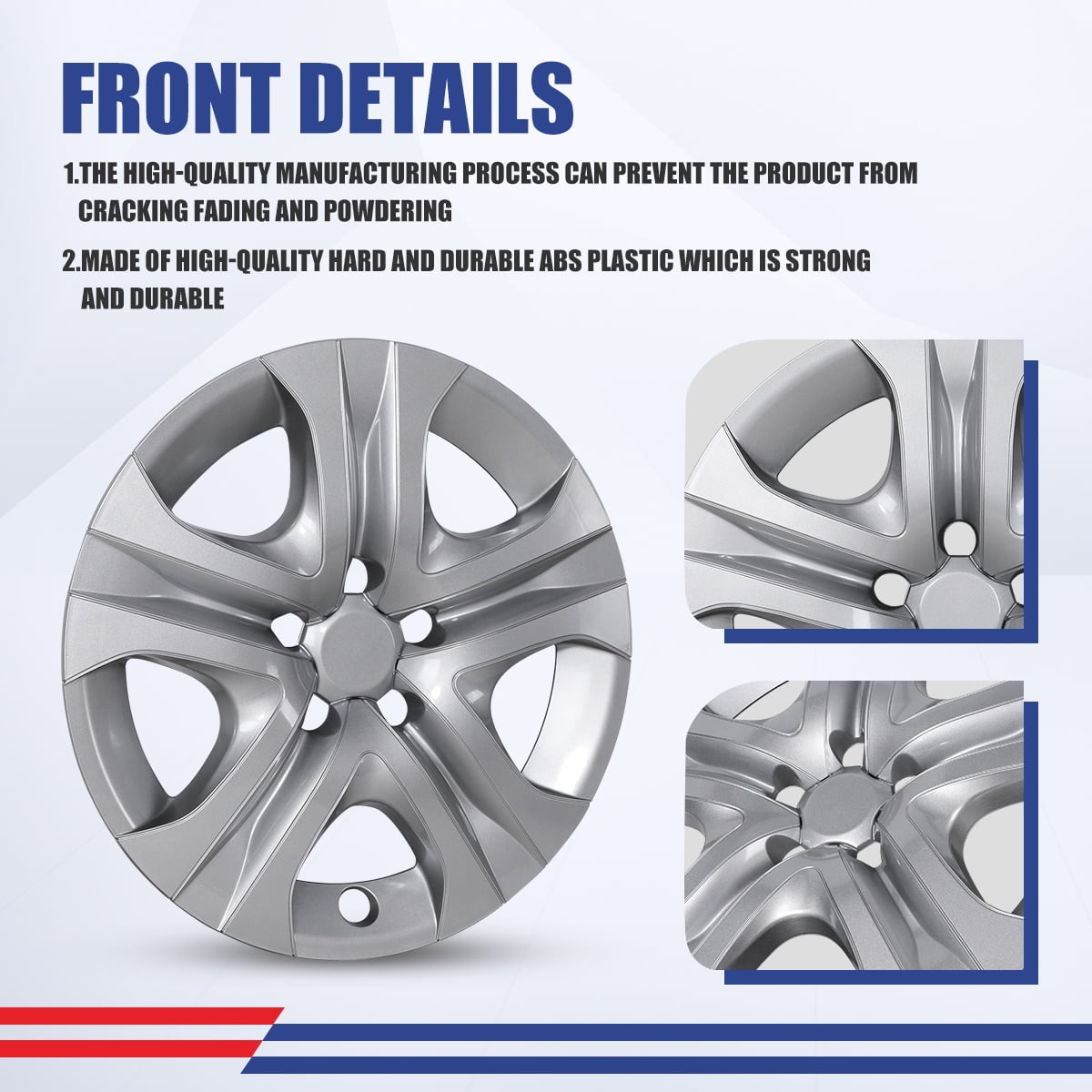 17" Set of 4 Hubcaps Wheel Rims Cover Fit 2013-2018 Toyota Rav4 Compatible With Steel Wheels Snap on Installation(Lacquer)