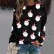 thumbnail image 3 of Gibobby Sudadera Navidad mujer Blusa de sudadera estampada con cuello redondo y manga larga para entrenamiento diario en casa y al libre para mujer(Negro,M), 3 of 4