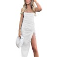 thumbnail image 1 of SAYOO , vestido sin mangas con espalda descubierta para mujer, Color sólido con cordón fruncido, abertura lateral, vestido de fiesta informal de verano, ropa de calle para Club SAYOO  Moda, 1 of 9