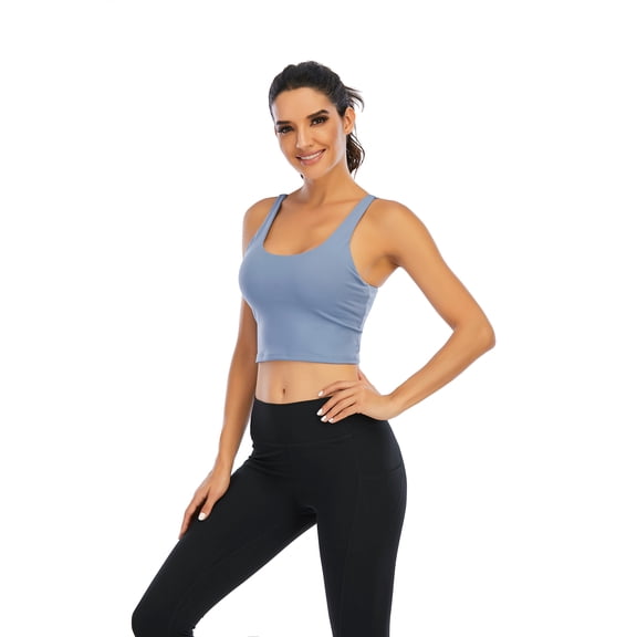 Mascarry Strappy Sports Bra Sexy Crisscross Back Light Support Yoga Bra with Removable Cups for Women