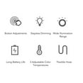 thumbnail image 4 of Flexible Hose Neck Desk Lamp, 1200mAh Bedside Table Lamp Adjustable Angle with USB Charging Cable for Bedroom, 4 of 8