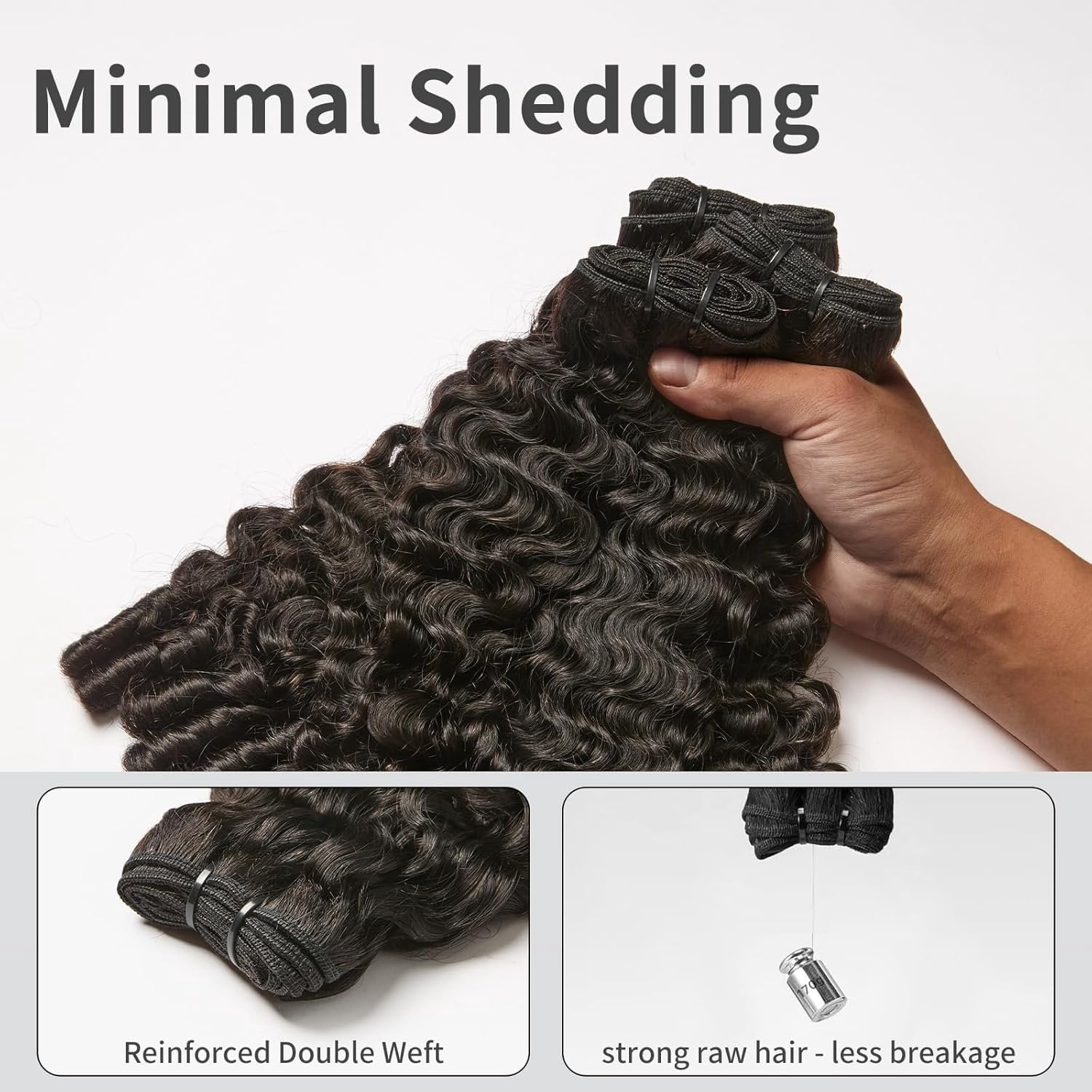 Burmese Curly  Human Hair Unprocessed  Burmese Curly Water Wave Human Hair 3   Black 14 16 18 inch