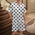 thumbnail image 4 of Men's Gradient Multicolored Printed Silk Satin Short Sleeve Button Up Pajama Wear Set for Comfortable Sleep and Relaxation at Home, 4 of 4