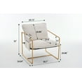 thumbnail image 3 of Set of 2 Upholstered Armchairs with Arm Pockets - Gold-Tone Frame Lounge Chairs for Living Room/Bedroom, Velvet Fabric & 350lb Capacity, 3 of 20