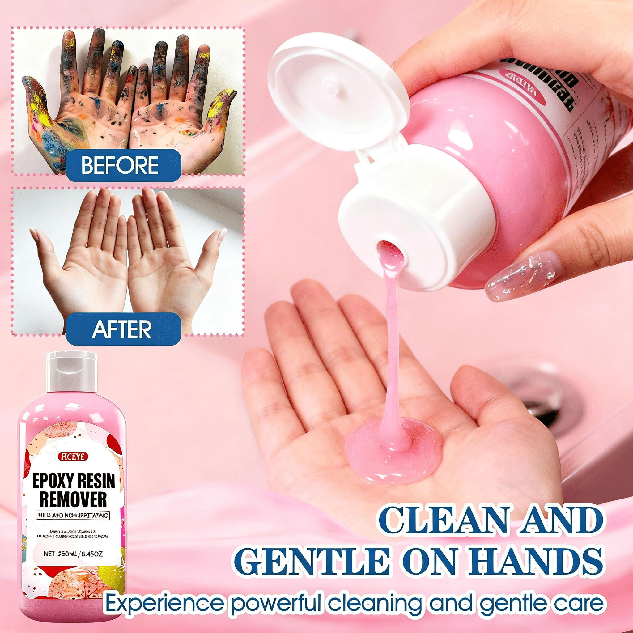 Epoxy Resin 78OZ with 250g Resin Remover，Newly Formulated Crystal Clear Resin, Strong, Bubble-Free, Anti-Yellowing Art Resin That, Suitable for Casting, DIY, Molds, Jewelry, Easy to Mix 1:1 Ratio