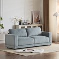 thumbnail image 5 of 81" Modern Square Arm Sofa, Upholstered Couch with Deep Cushions and Wooden Legs for Living Room or Bedroom – Gray, 5 of 7