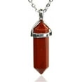 thumbnail image 1 of Angelstones Red Jasper Gemstone Hexagonal Pointed Reiki Chakra Pendant Necklace 18", 1 of 3