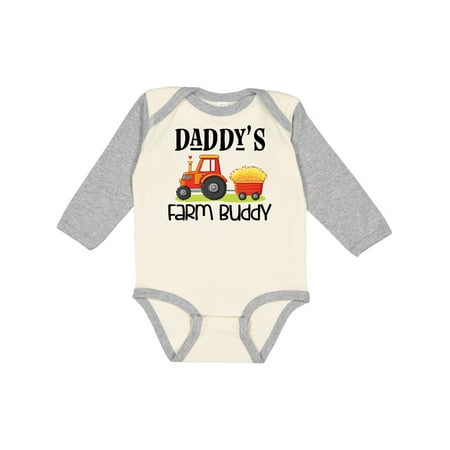 

Inktastic Daddy Farm Buddy Cute Tractor Gift Baby Boy or Baby Girl Long Sleeve Bodysuit