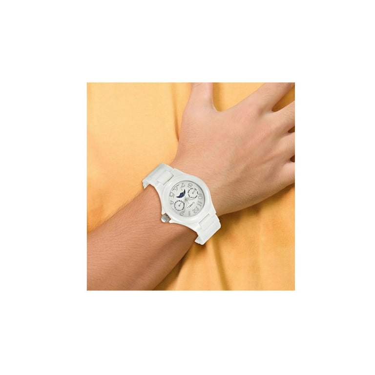 Gem & Harmony Ladies Chisel White Ceramic Dial Analog Watch 
