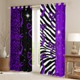 thumbnail image 2 of Homewish Fashion Leopard Print Black Out Curtains, Purple Princess Bow-tie Curtains Pack of 2 (42x63 Each), Mystic Glitter Stars Bedroom Curtains, Blackout Curtains Room Decor, 2 of 6