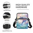 thumbnail image 7 of Chririnla Crossbody Bag for Shop, 2 Zippers Lightweight Single Shoulder Purse for Men Dolphin & Rainbow Ocean Pattern Crossbody Bags, 7 of 7