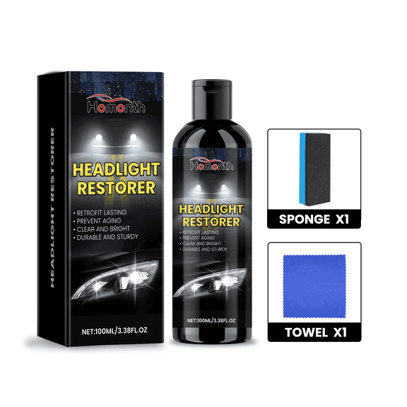 Homonth Car Headlight Refurbishment and Repair Liquid: Car Headlight Care, Dust Removal, Polishing, Refurbishment, Cleaning and Repair liquid