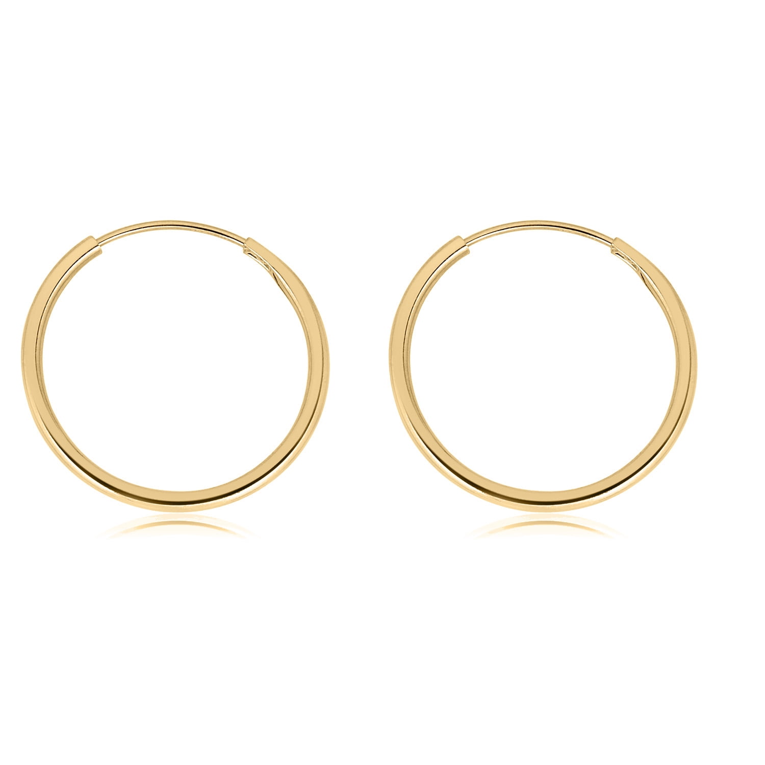 AVORA 14K Yellow Gold Endless Continuous Polished Hoop Earrings