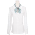 thumbnail image 2 of INSPIRE CHIC Women's Floral Stripes Printed Square Scarves, Flowers Cotton Blended Gauze Headscarf Neckerchief Teal Green 58x58cm, 2 of 6