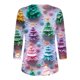 thumbnail image 4 of Fiudx Ropa de Mujer Blusa de Manga 3/4 Corta Estampada a La Moda para Mujer, Blusa Informal con Cuello Redondo, 4 of 5