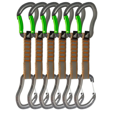 Fusion Climb Techno Zoom Wire & Bent Gate Key Nose Carabiners Quickdraws WG/BG-11 CM 6 Pack