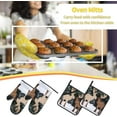 thumbnail image 2 of Oven Mitts and Pot Holders Sets of 4, Christmas Snow Kitchen Gloves for Cooking Baking Winter Elk Tree Hot Pads BBQ Potholders, 2 of 6