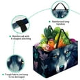 thumbnail image 3 of Wolf Large Capacity Foldable Reusable Oxford Cloth Laundry Basket - Multipurpose Tote Bag, Shopping Bag, Picnic Basket, 3 of 7