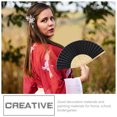 thumbnail image 4 of 9Pcs DIY Painting Fans Interesting Blank Folding Fan Classical Black Folding Fans, 4 of 5