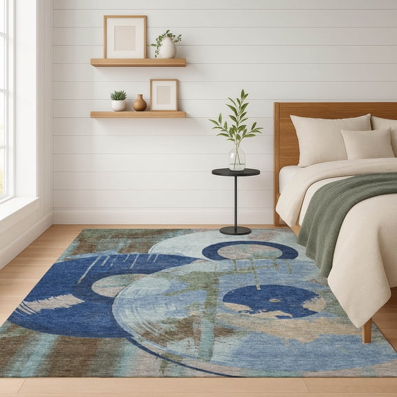 Addison Rugs Chantille Indoor/Outdoor Contemporary Novelty Blue Machine Washable Rectangle Rug, 10' x 14'