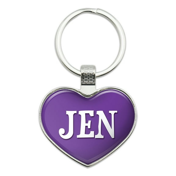 Jen I Love Name Heart Metal Key Chain