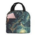 thumbnail image 1 of Fotbe Enchanted Forest Skull Path Bolsa Térmica con Estampado y Forro de Aluminio Grueso Bolsa de Almuerzo con Bolsillo Frontal para Hombres y Mujeres, Ideal para Trabajo, Escuela, 1 of 8