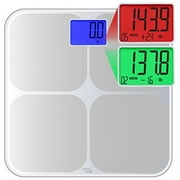Smart Weigh SMS500 Digital Memory Bathroom Scale with Dual Color Weight Change Detection and Smart Step-On Auto Recognition of Up To 8 Users Profile, Silver