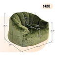 thumbnail image 6 of HSUNNS Bean Bag Chair for Adults, Faux Fur, Side Pocket, Comfy Bean Bag Sofa with Memory Foam Filled, Armrest Lazy Sofa Lounge Chair for Living Room, Green, 6 of 9