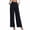 Black#wide leg stretch pants for women, variant on Womens Dress Pants Business Casual Wide Leg Office Work Slacks Button Pleated Stretchy Straight High Waisted Suit Trousers Black,S