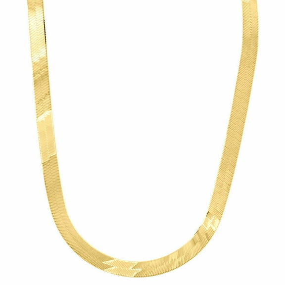 10k Yellow Gold Solid Necklace Silky Herringbone 6mm Chain 16 Inches New