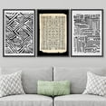 thumbnail image 2 of PixonSign Framed Wall Art Set Black & White Diamond Pattern Line Art Geometric Zen Mid-Century Canvas Print Artwork Abstract Cozy Neutral Wall Decor for Rooms - 16"x24"x3 Black, 2 of 5