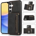 thumbnail image 5 of Design for Galaxy A15 5G Wallet Case with Credit Card Holder Slot PU Leather Phone Cover Stand Kickstand Shockproof Protective Cell Accessories for Samsung A 15 Women Men 6.5 inch Black, 5 of 6