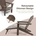 thumbnail image 2 of Aimee Lii Patio HDPE Adirondack Chair with Retractable Ottoman, Outdoor Patio Furniture for Balcony Porch Backyard, Sturdy -Brown, 2 of 10