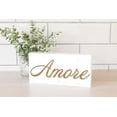 thumbnail image 2 of Amore Marbled White Golden Honey 10 x 5 Wood Tabletop Sign Plaque, 2 of 4