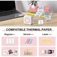 thumbnail image 2 of Mini Pocket Sticker Printer, Bluetooth Wireless Portable Mobile Printer Machine Inkless Instant Photo Thermal Printer for Notes, Photo, Pocket Label Receipt Printer Compatible with iOS & Android, 2 of 6