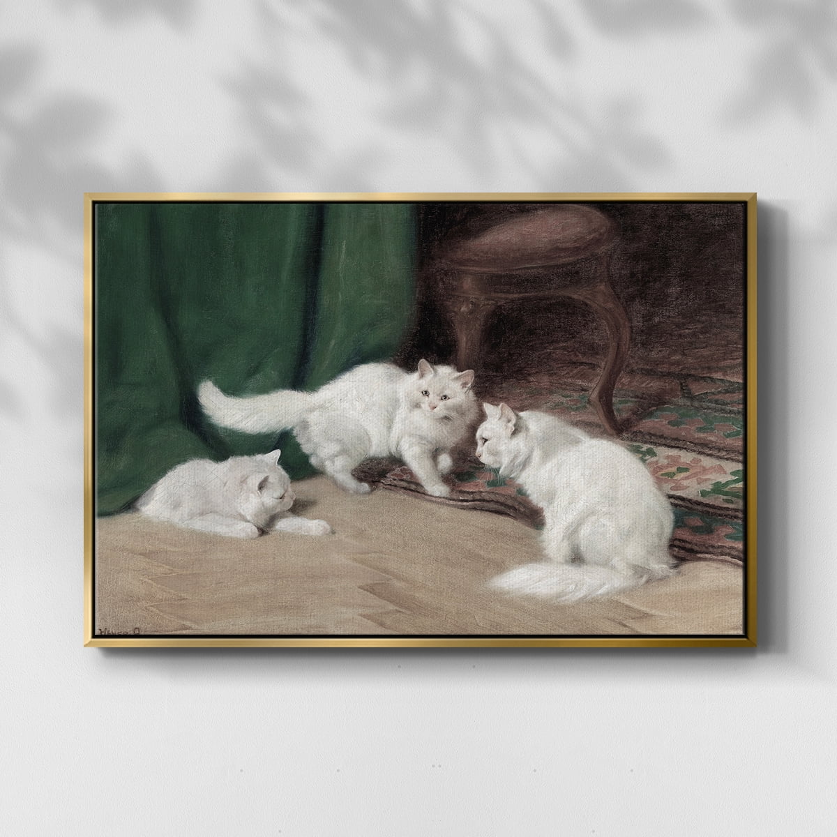 Vintage Animal Print-VI By Wexford Home Framed in Gold Wood Gallery Wrapped Canvas 17 in. x 25 in.