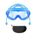 thumbnail image 3 of Gafas de natación para adultos, banda ajustable, portátiles, transparentes, con protección ocular y tapones para los oídos, para buceo. azul, 3 of 8