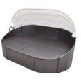 thumbnail image 2 of vidaXL Outdoor Lounge Bed with Canopy Poly Rattan Brown, 2 of 4