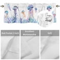 thumbnail image 3 of Kitchen Valances for Window, Watercolor Jellyfish Starfish Seaweed Light Filtering Rod Pocket Valance Curtain, Coral Marine Life on White Short Curtains Window Topper for Bedroom Living Room 42x12in, 3 of 9