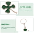 thumbnail image 2 of SHISUYAN 4Pcs Metal Green Clover Keychain Bag Pendant Keyring For Couple Friends Family, 2 of 9
