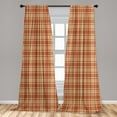 thumbnail image 4 of Ambesonne Buffalo Plaid Curtains, Scotland Tartan Art, Pair of 28"x95", Burnt Orange Cream, 4 of 4