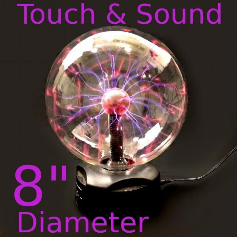 Touch & Sound Sensitive Plasma Globe Prop Nebula Thunder Lightning for Parties Plasma Ball Home Decorations 8 Inch Plasma Lamp Theefun Plug-in Electric Ball Bedroom Kids 